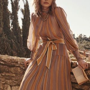 Zimmermann Sabotage Roll Neck Dress Violet Stripe